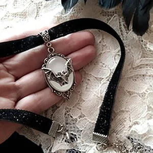 Black Bat Velvet Choker Necklace