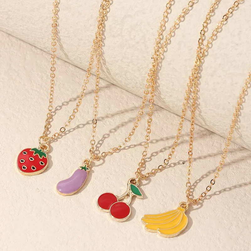 Fruit Pendant Necklace Set (4 necklaces)