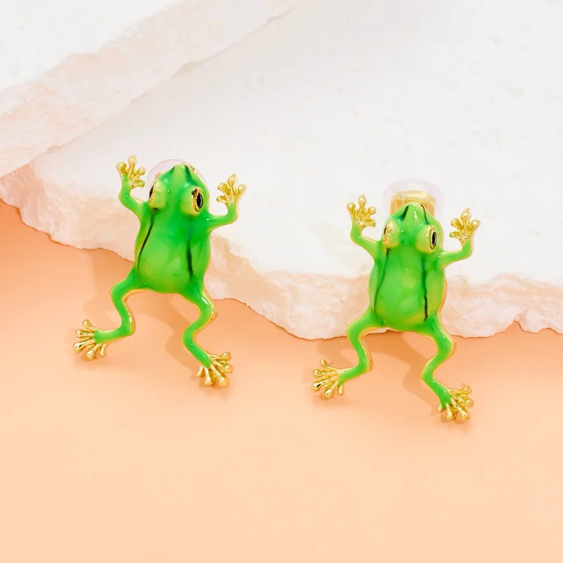 Enamel Frog Earrings