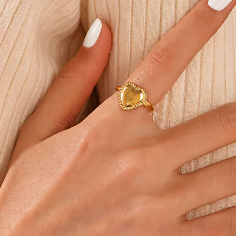 Stainless Steel Heart Ring