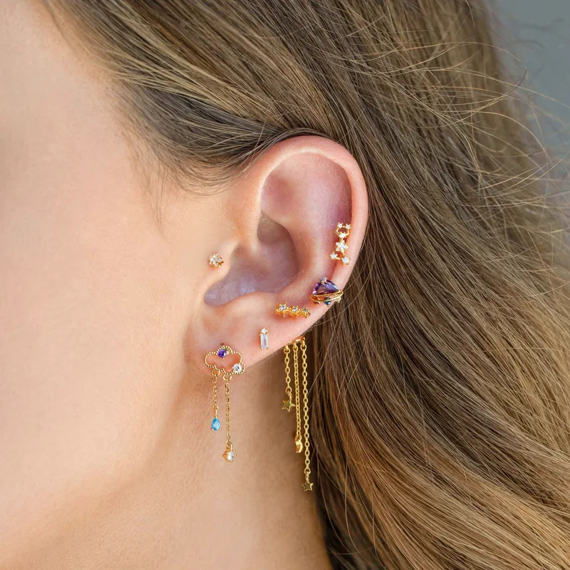 Gold-tone Sky Earring Set