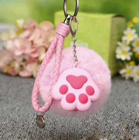 Fluffy Cat Paw Keychain Plush