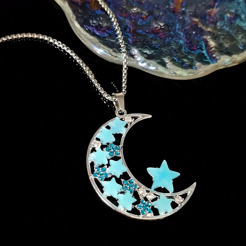 Glow in the Dark Crescent Necklace
