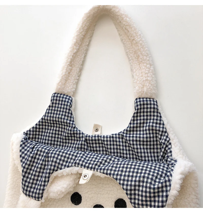 Embroidered Bear Tote Bag