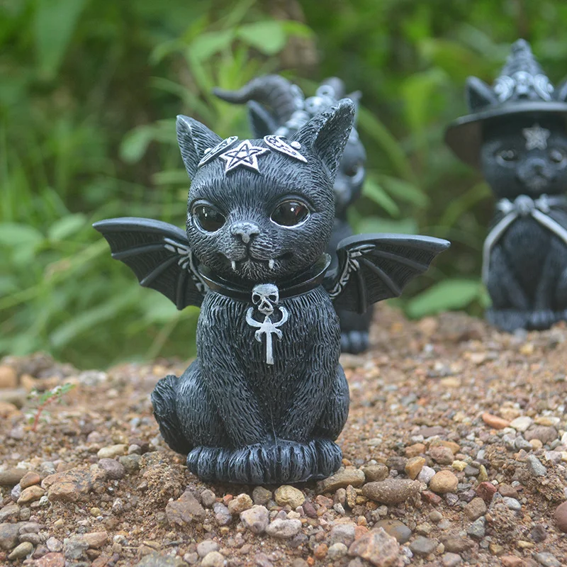 Magic Cat Figurines - Cat Mage, Little Devil, Cat Pharaoh, Horned Cat, Bell Cat