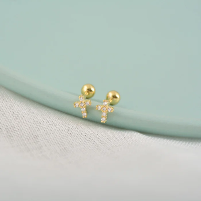 Mini Cross Stud Earrings