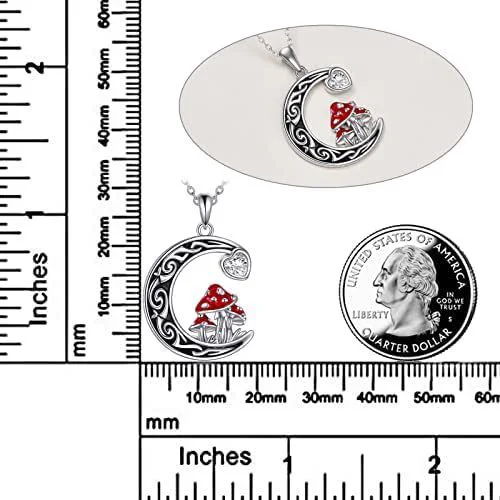 Moon And Red Mushroom Necklace