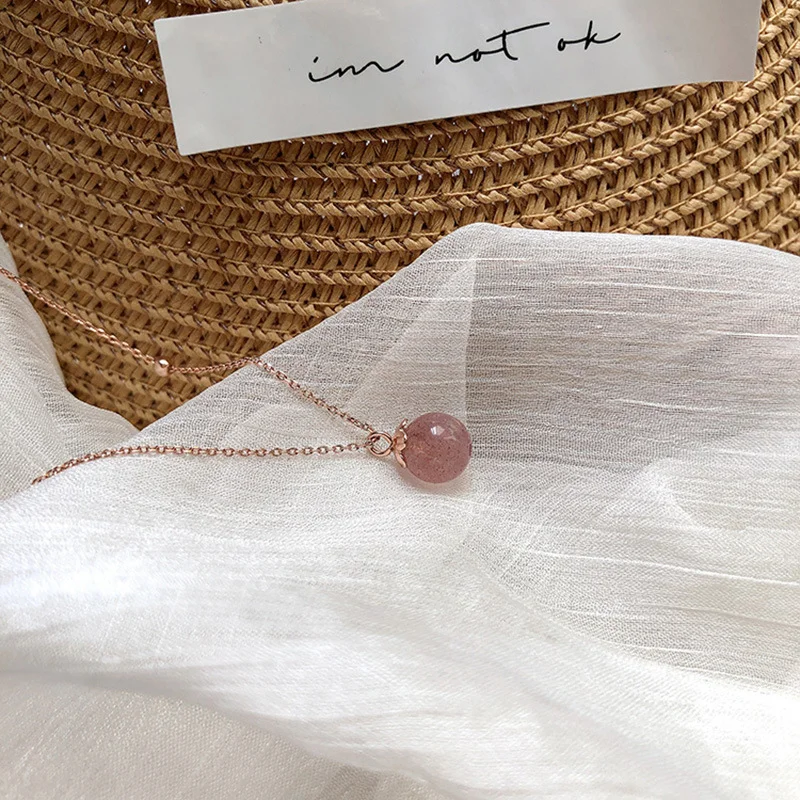 Strawberry Crystal Pendant Necklace
