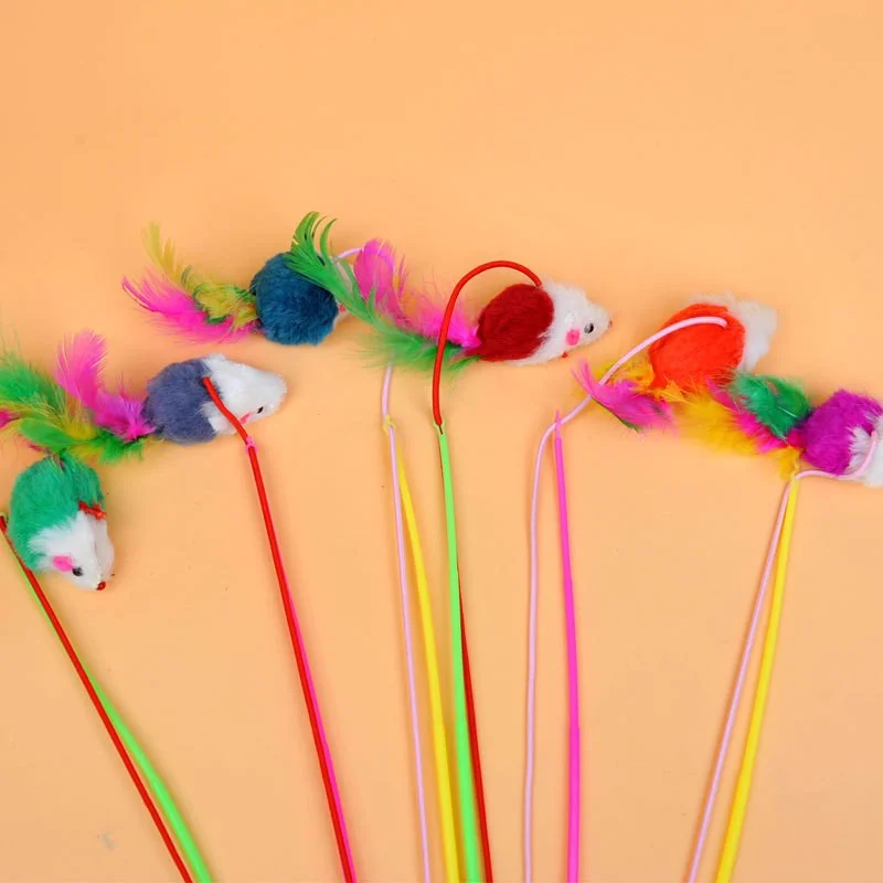 Plush Mouse Teaser Wand
