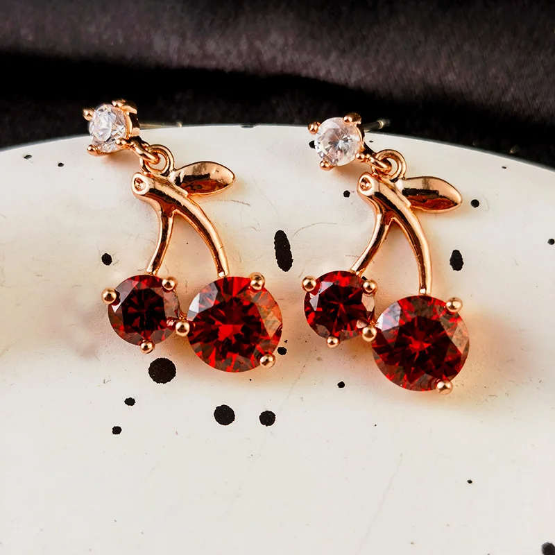 Zircon Cherry Earrings