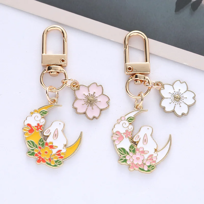 Sakura Moon Rabbit Keychain
