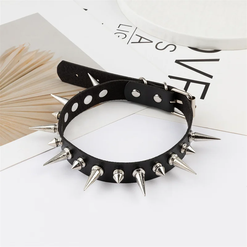 Spiked Leather Choker