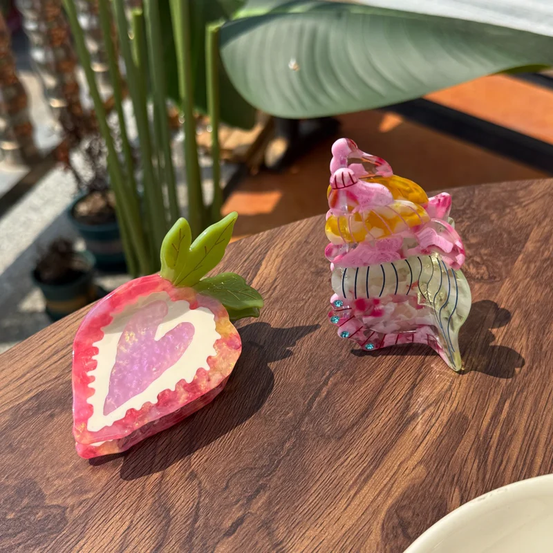 Strawberry Acetate Claw Clip