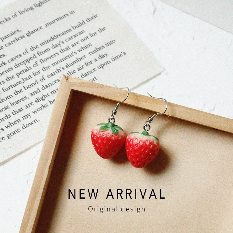 Red Strawberry Earrings