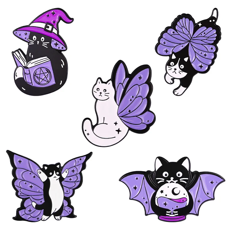 Winged Cat Enamel Pin